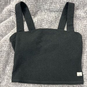 Vuori black square neck elevation tank